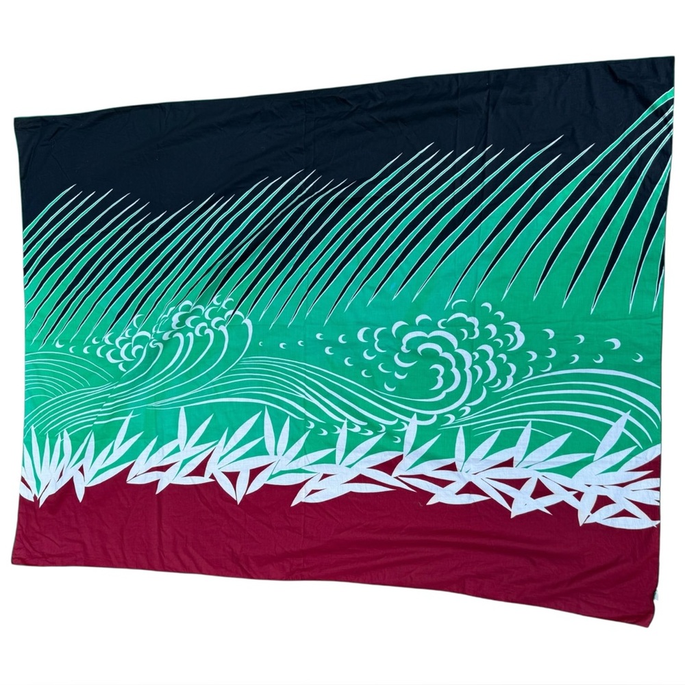 55”x22” Designer Oceano Italy Sarano Scarf Wrap Blue Green Red Vibrant Wave